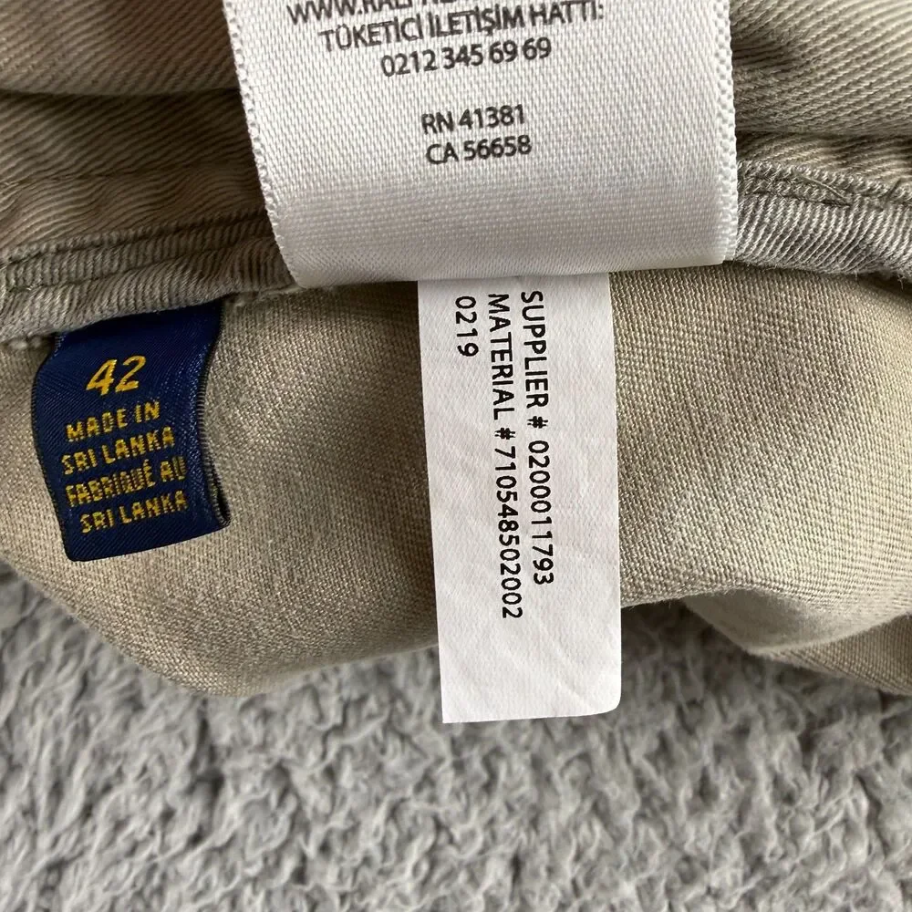 Vintage Polo Ralph Lauren Chino Cargo Shorts Mens 42 Baggy Y2K Tan Beige Summer